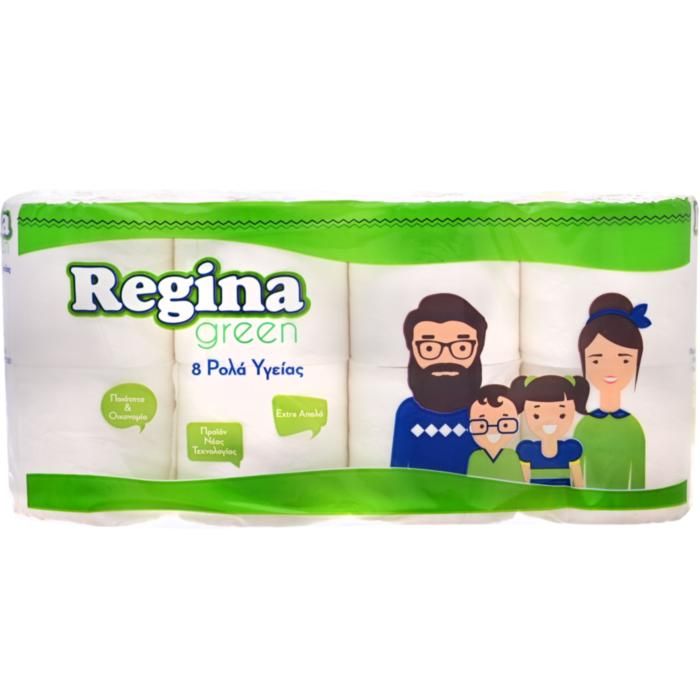 REGINA GREEN ΧΑΡΤΙ ΥΓΕΙΑΣ 8ΤΕΜ 2ΦΥΛΛΩΝ 504ΓΡ