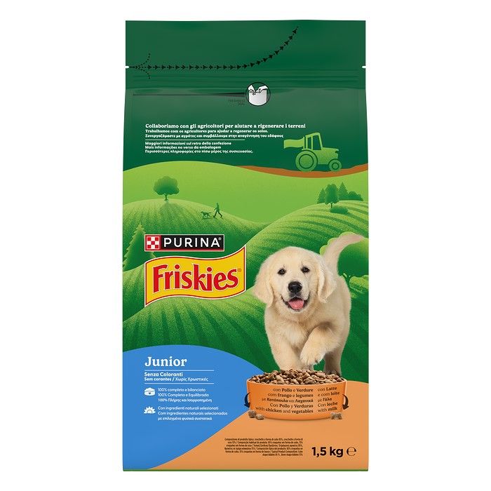Friskies Junior Κοτόπουλο, Πρόσθετο Γάλα & Λαχανικά 1,5kg