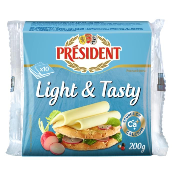 PRESIDENT τηγμένο τυρί σε φέτες Light 200g