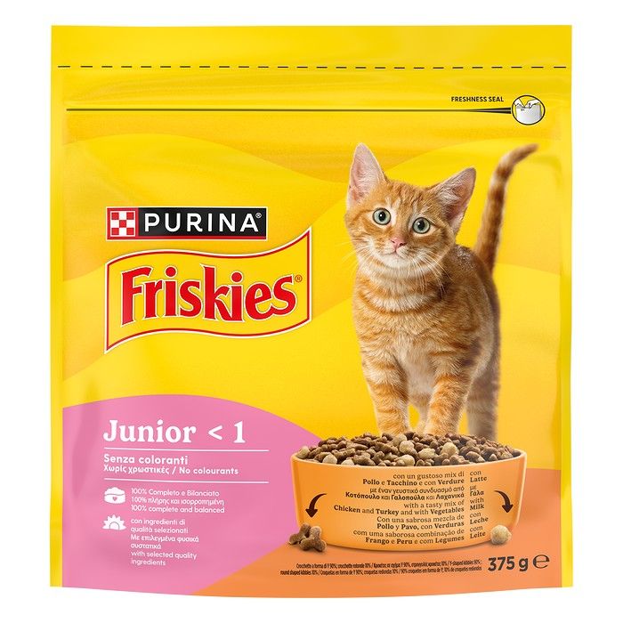 Friskies Junior Κοτόπουλο Γάλα Λαχανικά 375g