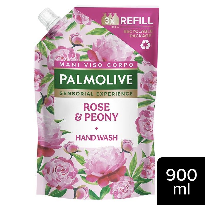 Palmolive Τριαντάφυλλο & Παιώνια Υγρό Κρεμοσάπουνο Ανταλλακτικό Σακουλάκι 900ml
