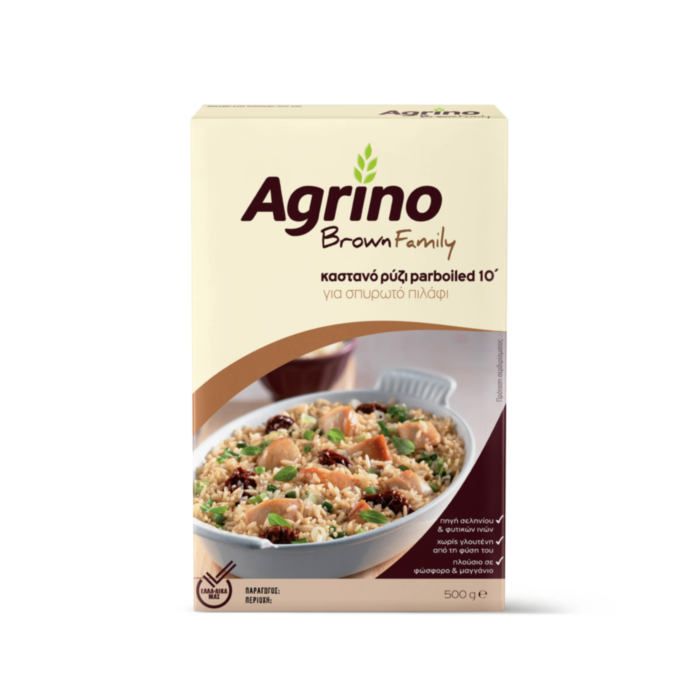 AGRINO ΡΥΖΙ ΚΑΣΤΑΝΟ PARBOILED 10' ΛΕΠΤΟ 500ΓΡ