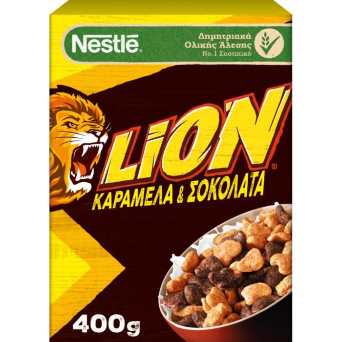 Nestle LION® Δημητριακά Πρωινού Ολικής Άλεσης με Σοκολάτα και Καραμέλα 400g