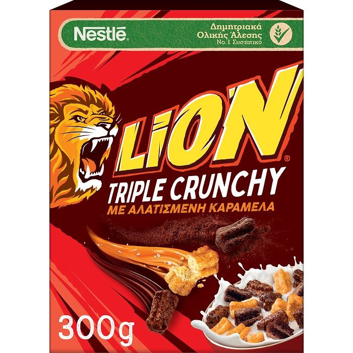 Nestle LION® Triple Crunchy Δημητριακά Πρωινού Ολικής Άλεσης 300g