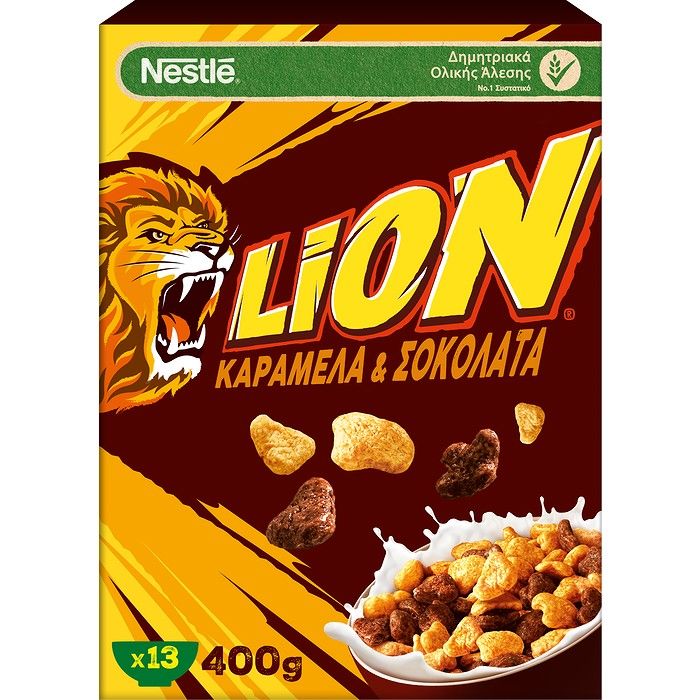 Nestle LION® Δημητριακά Πρωινού Ολικής Άλεσης με Σοκολάτα και Καραμέλα 400g