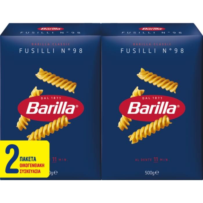 BARILLA ΜΑΚΑΡΟΝΙ FUSILLI ΟΙΚΟΓΕΝΕΙΑΚΗ ΣΥΣΚΕΥΑΣΙΑ 2Χ500GR