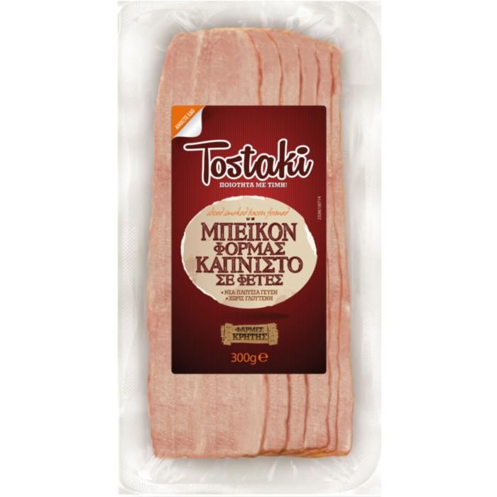 TOSTAKI ΜΠΕΪΚΟΝ ΚΑΠΝΙΣΤΟ ΣΕ ΦΕΤΕΣ 300g