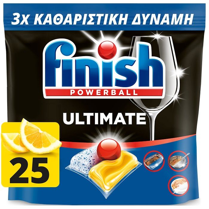 FINISH Ultimate Κάψουλες Πλυντηρίου Πιάτων Λεμόνι 25 τεμάχια