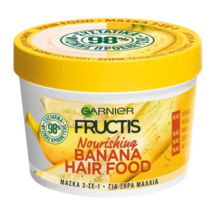 FRUCTIS HAIR FOOD BANANA VEGAN ΜΑΣΚΑ ΜΑΛΛΙΩΝ 3 ΣΕ 1 390ML