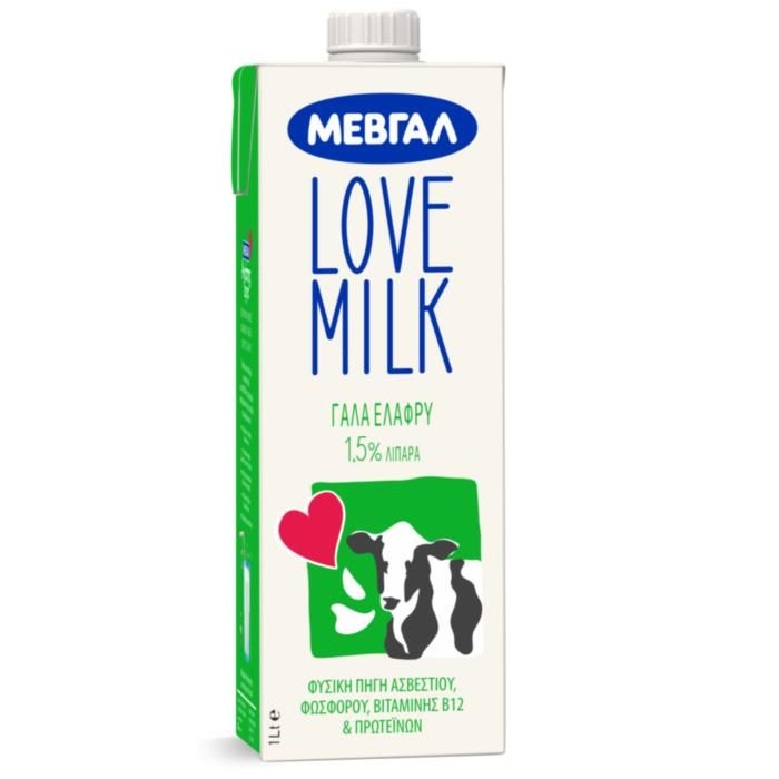 ΜΕΒΓΑΛ ΓΑΛΑ 'LOVE MILK' 1,5% ΛΙΠ.1LT.
