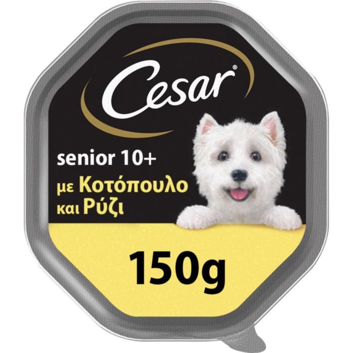 Cesar® Senior Πλήρης Υγρή Τροφή Σκύλου Κοτόπουλο και Ρύζι σε Δισκάκι 150g
