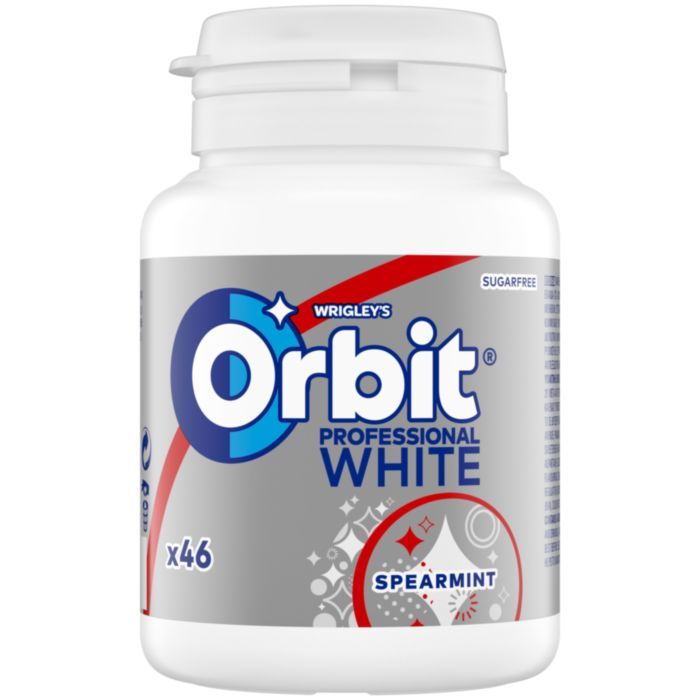 ORBIT Τσίχλες Professional White Μπουκάλι 46 τεμ. 64g.