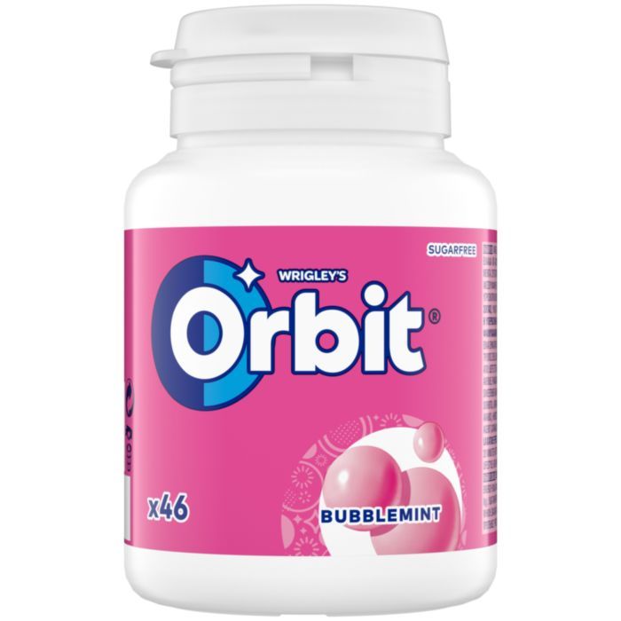 ORBIT Τσίχλες Bubblemint Μπουκάλι 46 τεμ. 64g.