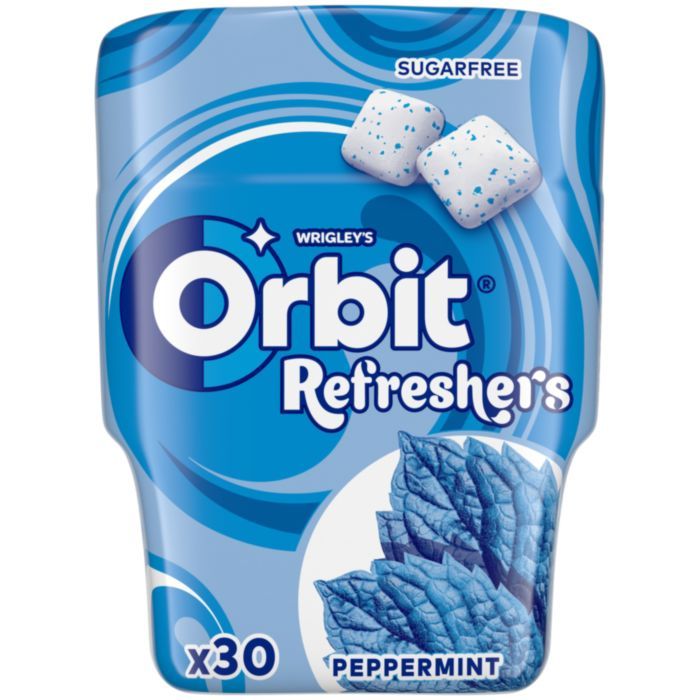 ORBIT REFRESHERS Τσίχλες Peppermint Μπουκάλι 30τεμ. 67g.