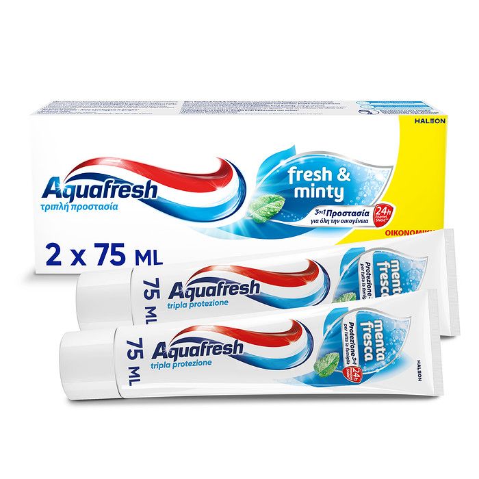Aquafresh Fresh & Minty, Οδοντόκρεμα 2x75ml