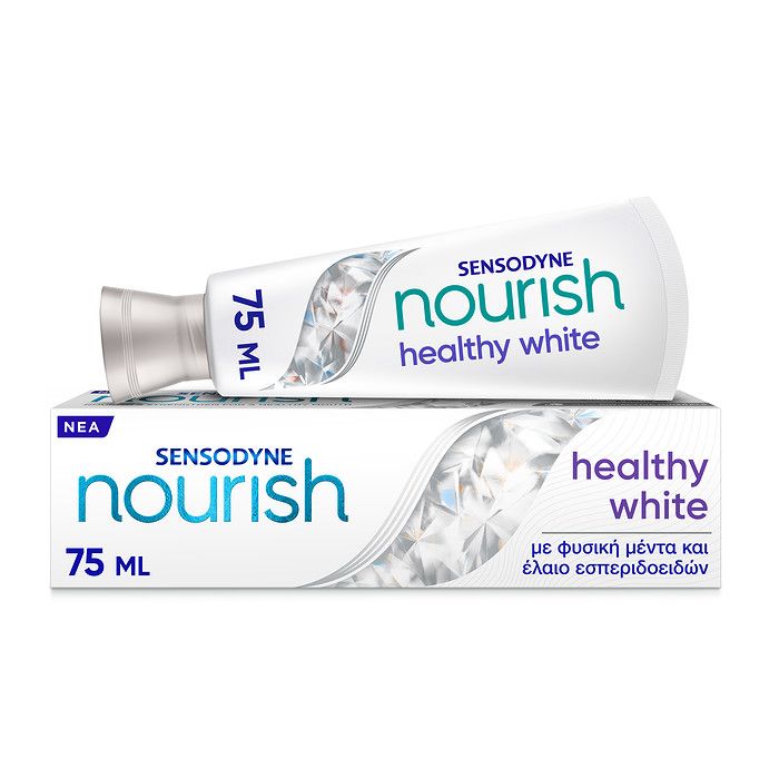 Nourish Healthy White by Sensodyne, Οδοντόκρεμα για Θρέψη & Λεύκανση, 75ml