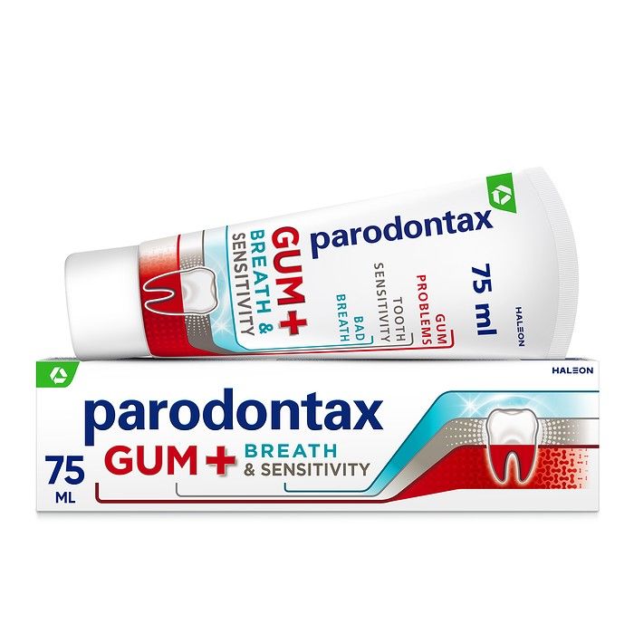 Parodontax Gum +Breath & Sensitivity, Οδοντόκρεμα για Υγιή Ούλα & Δροσερή Αναπνοή, 75ml