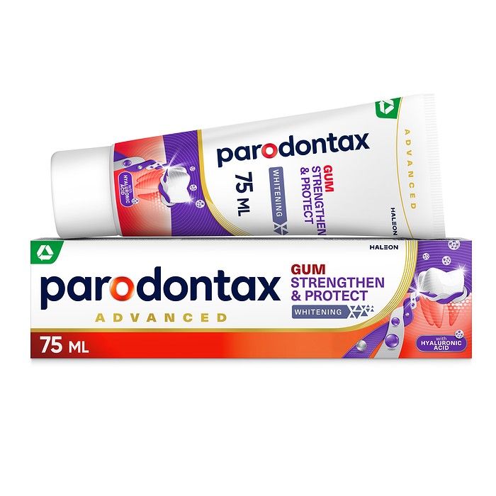 Parodontax Gum Strengthen & Protect Whitening, Οδοντόκρεμα καθημερινής χρήσης με Υαλουρονικό Οξύ, 75ml