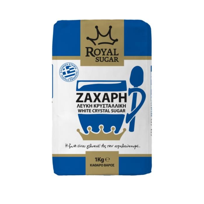 Λευκή ζάχαρη ROYAL SUGAR S.A. Συσκευασία χάρτινη 1k.g