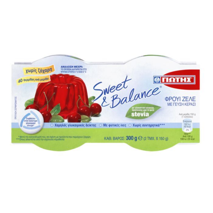 SWEET & BALANCE ΦΡOYI ΖΕΛΕ ΚΕΡΑΣΙ 2Χ150g