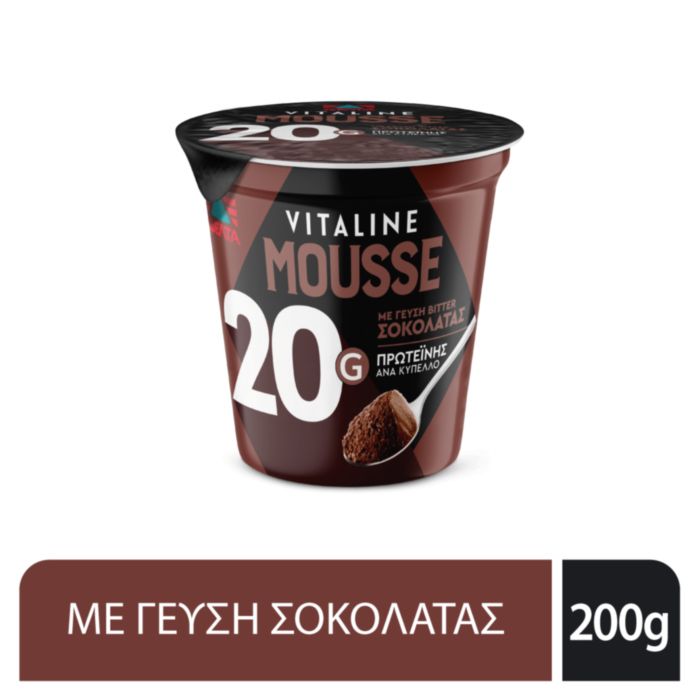 ΔΕΛΤΑ VITALINE MOUSSE ΜΑΥΡΗ ΣΟΚΟΛΑΤΑ .200ΓΡ.
