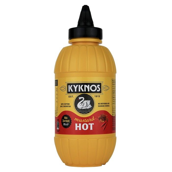 KYKNOS ΜΟΥΣΤΑΡΔΑ ΠΙΚΑΝΤΙΚΗ ΣΕ ΠΛΑΣΤΙΚΗ ΦΙΑΛΗ (BOTTOM UP) 500g