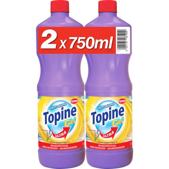 TOPINE GEL ΧΛΩΡΙΟ ΛΕBANTA 750ML X 2TEMAXIA