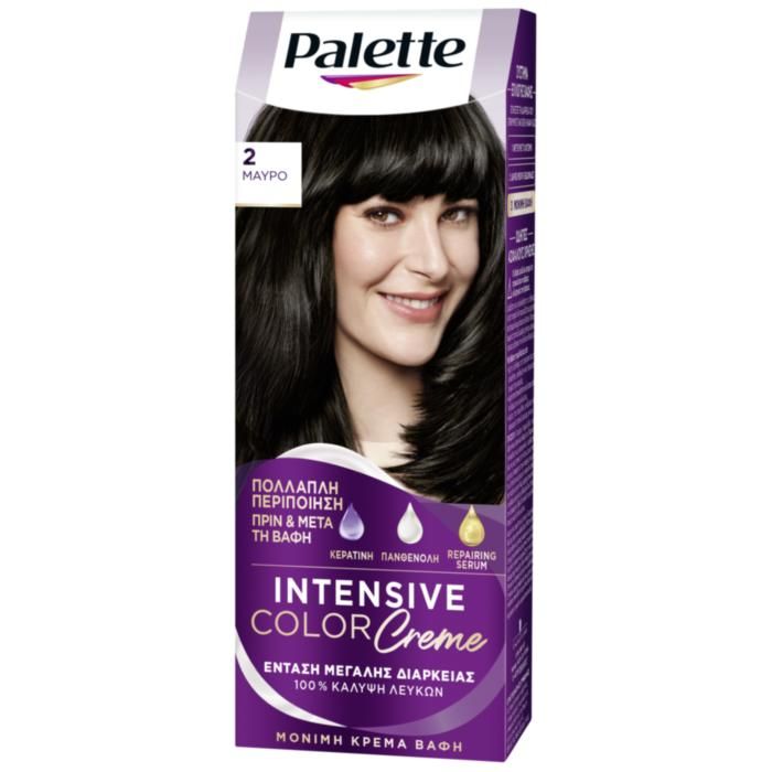 Palette Μόνιμη Κρέμα Βαφή Μαλλιών 2 ΜΑΥΡΟ
