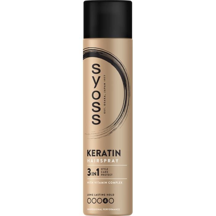 Syoss Keratin Hairspray 400ml, Δυνατό Κράτημα 4