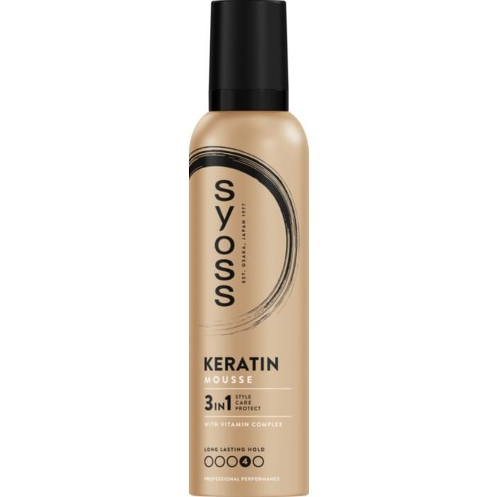 Syoss Αφρός Μαλλιών Keratin Mousse 250ml. Κράτημα Μεγάλης Διάρκειας 4