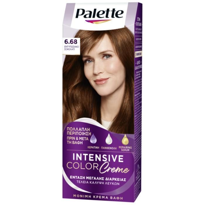 Palette Μόνιμη Κρέμα Βαφή Μαλλιών 6.68 ΕΝΤΥΠΩΣΙΑΚΟ ΣΟΚΟΛΑΤΙ