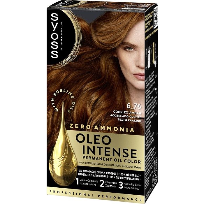 Syoss Oleo Intense Μόνιμη Κρέμα Βαφή Μαλλιών 6-76 Ζεστό Χάλκινο