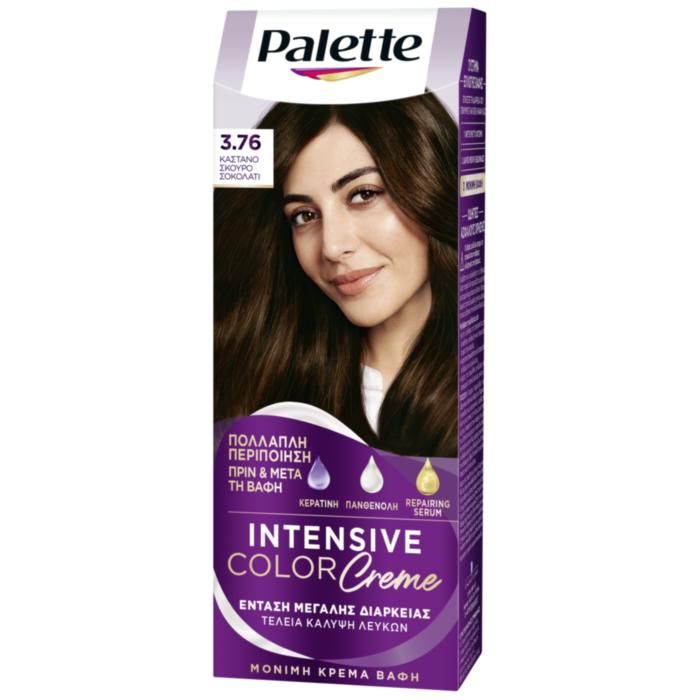 Palette Μόνιμη Κρέμα Βαφή Μαλλιών 3.76 ΚΑΣΤΑΝΟ ΣΚΟΥΡΟ ΣΟΚΟΛΑΤΙ