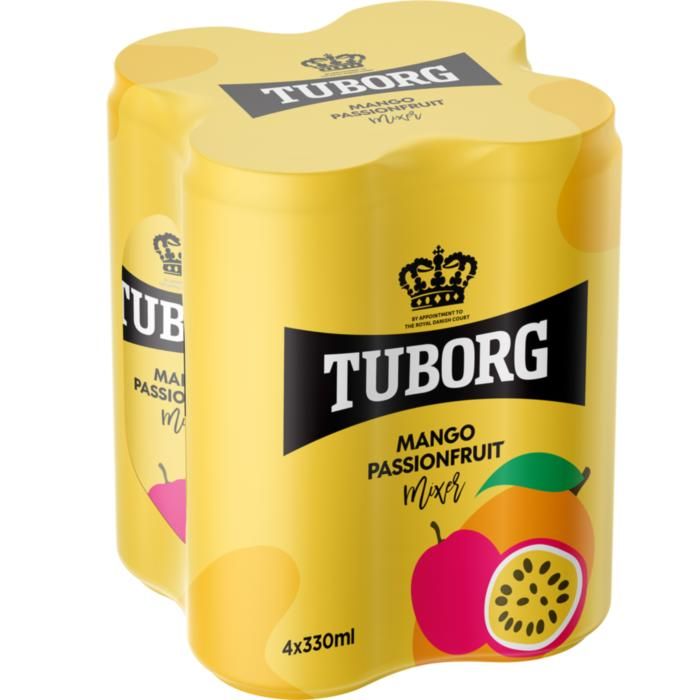 Tuborg Αναψυκτικό Mango & Passionfruit Kουτί 4X330ml