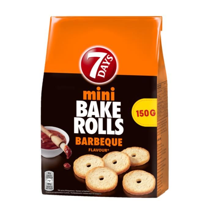 7Days Mini Bake Rolls BBQ 150G