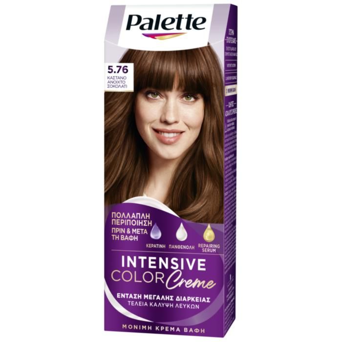 Palette Μόνιμη Κρέμα Βαφή Μαλλιών 5.76 ΚΑΣΤΑΝΟ ΑΝΟΙΧΤΟ ΣΟΚΟΛΑΤΙ