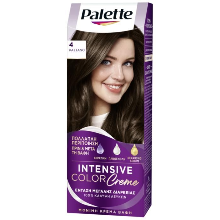 Palette Μόνιμη Κρέμα Βαφή Μαλλιών 4 ΚΑΣΤΑΝΟ