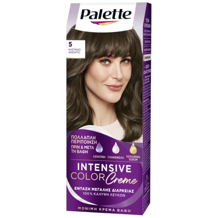 Palette Μόνιμη Κρέμα Βαφή Μαλλιών 5 ΚΑΣΤΑΝΟ ΑΝΟΙΧΤΟ