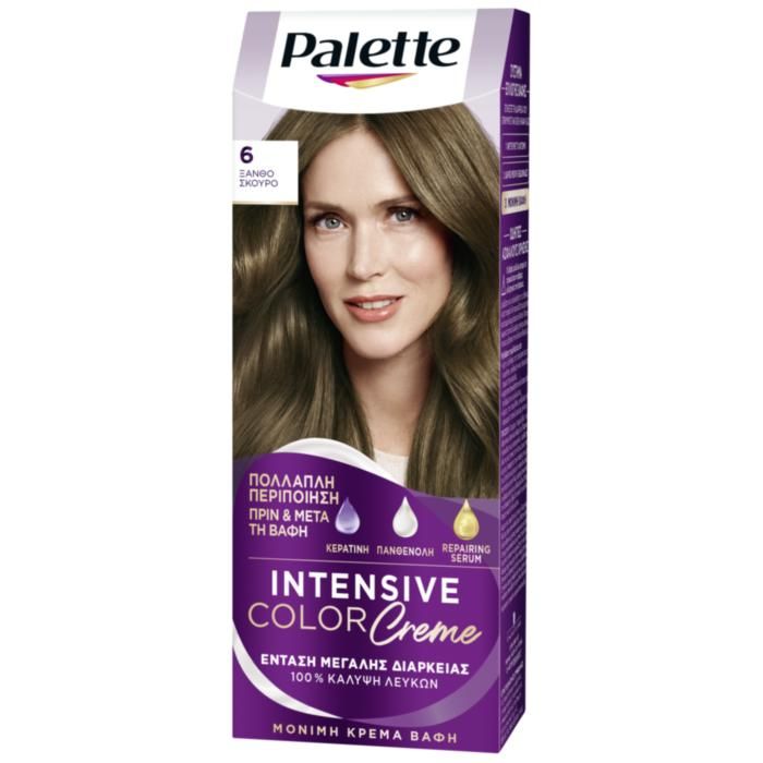 Palette Μόνιμη Κρέμα Βαφή Μαλλιών 6 ΞΑΝΘΟ ΣΚΟΥΡΟ