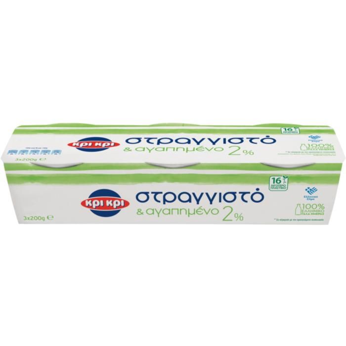 ΚΡΙ ΚΡΙ ΣΤΡΑΓΓΙΣΤΟ ΓΙΑΟΥΡΤΙ 3x200g  2%