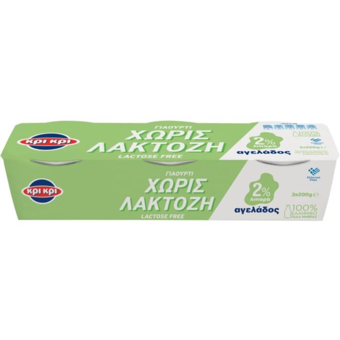 ΚΡΙΚΡΙ ΓΙΑΟΥΡΤΙ ΑΓΕΛΑΔΟΣ XΩΡΙΣ ΛΑΚΤΟΖΗ  3x200g 2%
