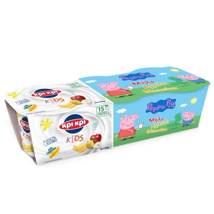 ΚΡΙ ΚΡΙ ΚIDS ΕΠΙΔΟΡΠΙΟ ΓΙΑΟΥΡΤΙΟΥ PEPPA PIG ΜΗΛΟ-ΑΧΛΑΔΙ-ΜΠΑΝΑΝΑ 3x140g