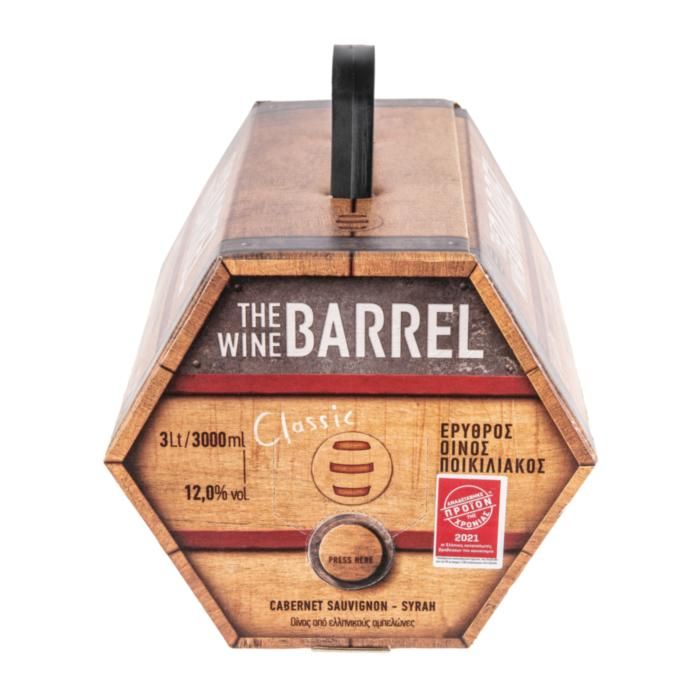 WINE BARREL ΟΙΝΟΣ ΕΡΥΘΡΟΣ CABERNET SAUVIGNON-SYRAH 3lt
