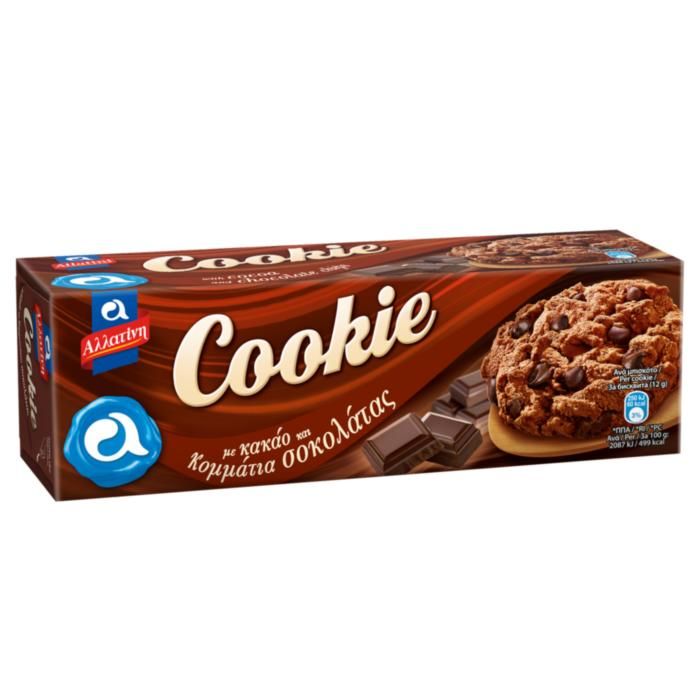 Αλλατίνη Cookie με Κακάο και Κομμάτια Σοκολάτας 175gr