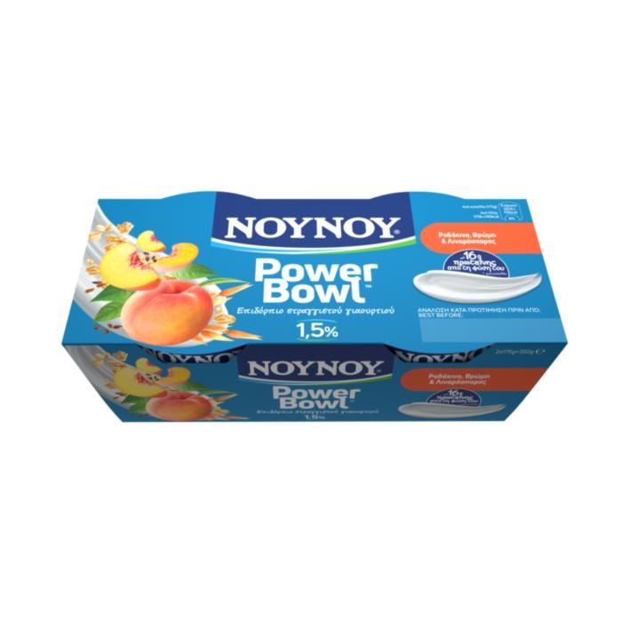 ΝΟΥΝΟΥ PowerBowl Ροδάκινο, Βρώμη & Λιναρόσπορος 2x175g