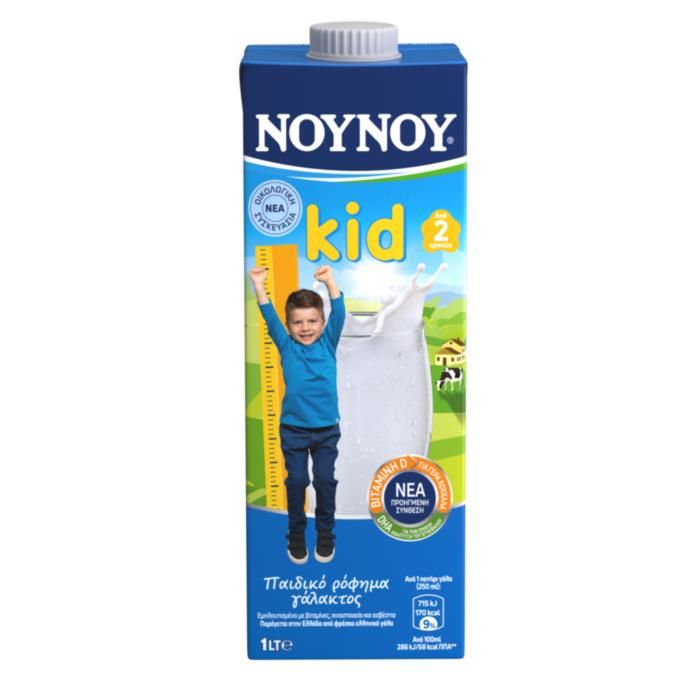 NOYNOY Kid Αγελαδινό Παιδικό Ρόφημα Γάλακτος Υψηλής Θερμικής Επεξεργασίας Από 2 Ετών 1lt