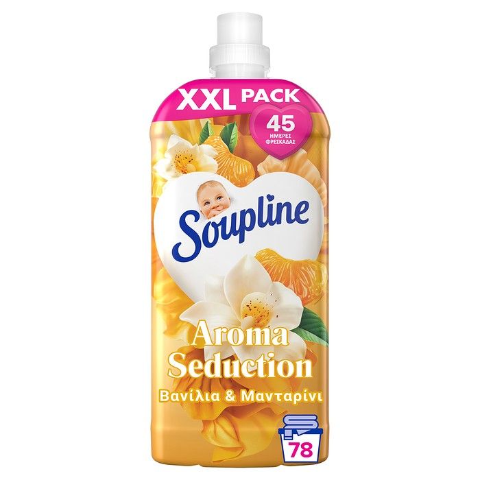 Soupline Aroma Βανίλια & Μανταρίνι Συμπυκνωμένο Υγρό Μαλακτικό Ρούχων 1638ml (78 μεζούρες)