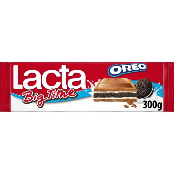 Lacta Big Time Σοκολάτα Γάλακτος Μπισκότο Oreo 300G