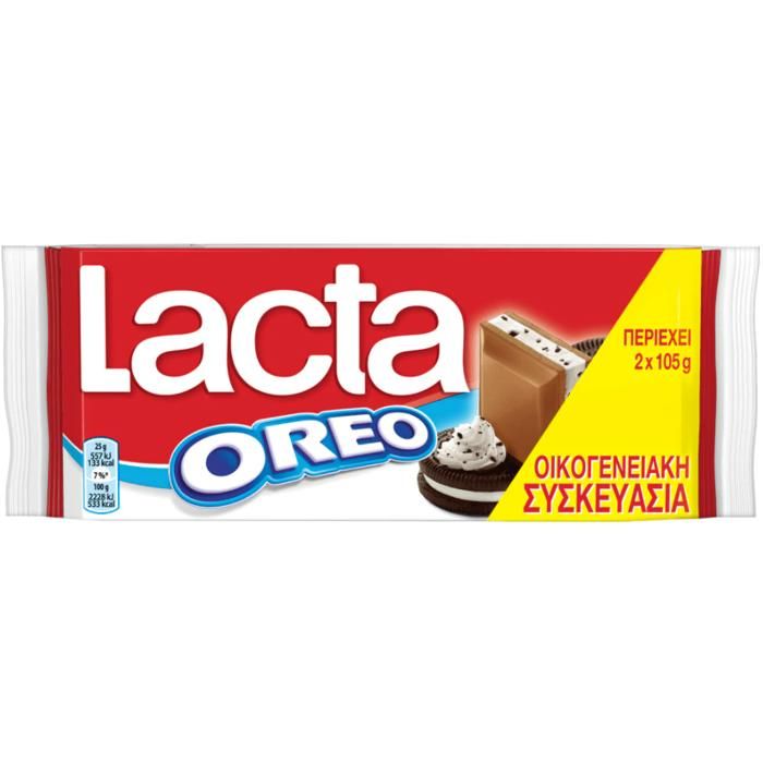 Lacta Σοκολάτα Γάλακτος Oreo 2X105G