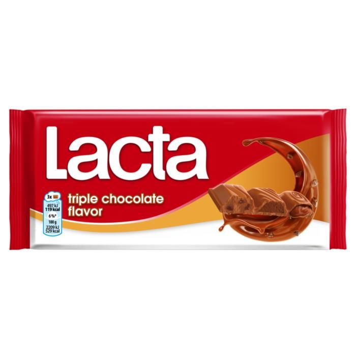 Lacta Triple Σοκολάτα Γάλακτος Με Chocolate Flavors (90G)